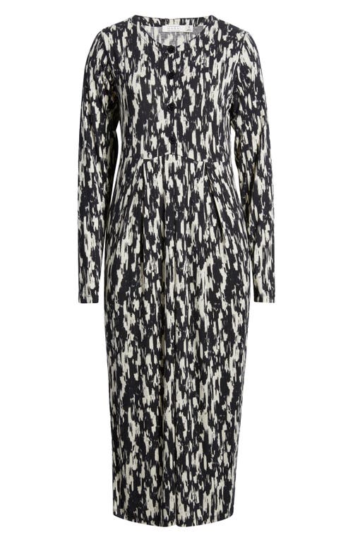 Masai Copenhagen Nilana Print Long Sleeve Dress In Black