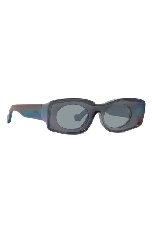 Shop Loewe X Paula's Ibiza 49mm Mirrored Oval Sunglasses In Black/other/blue Mirror