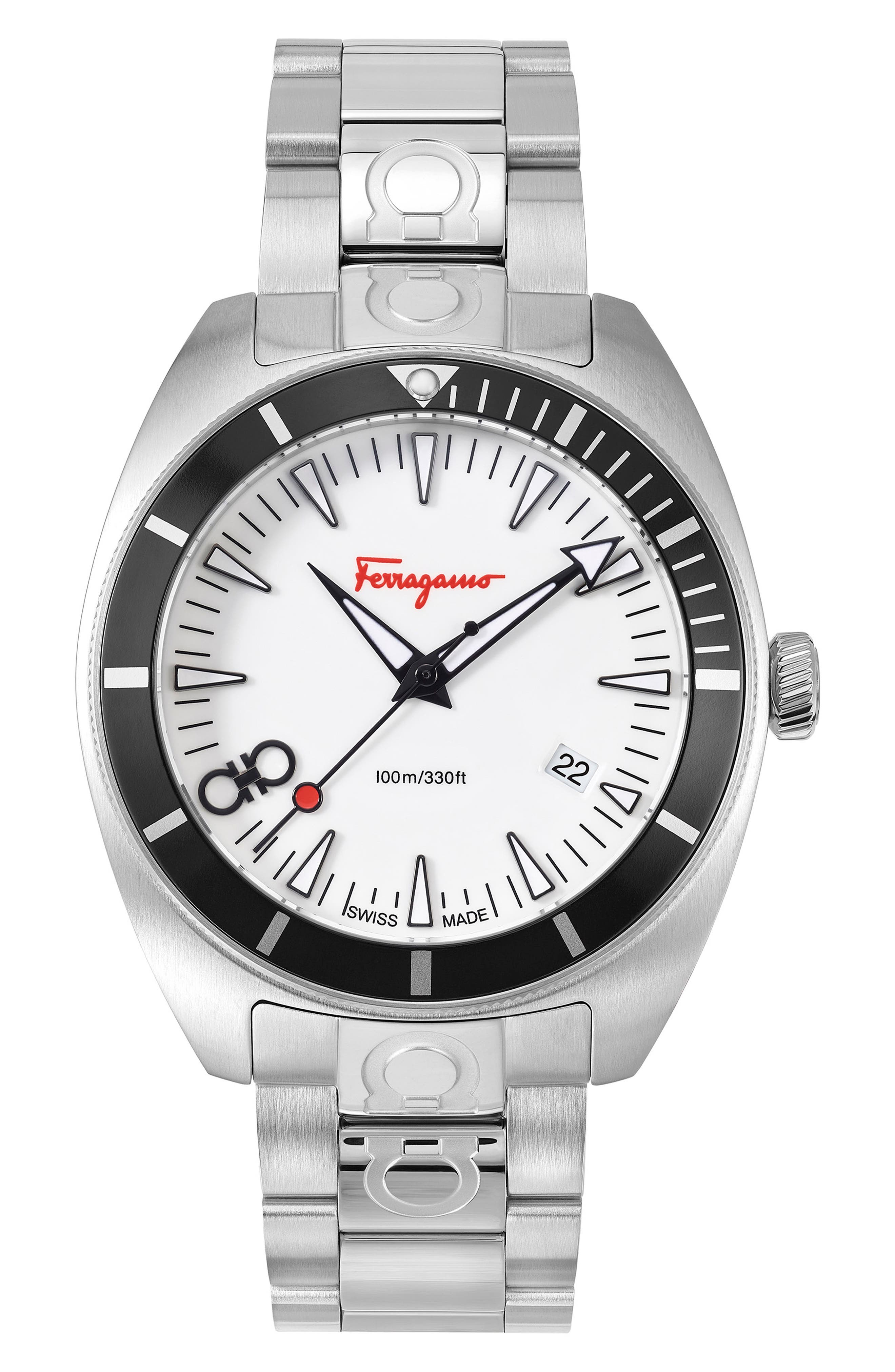 Salvatore Ferragamo Experience Bracelet Watch, 41mm in White Stainless at Nordstrom
