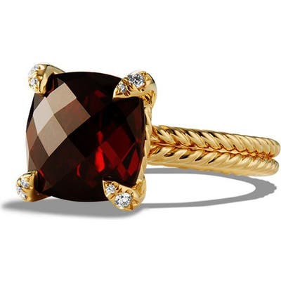 David Yurman Chatelaine Ring With Semiprecious Stone And Diamonds In 18K Gold