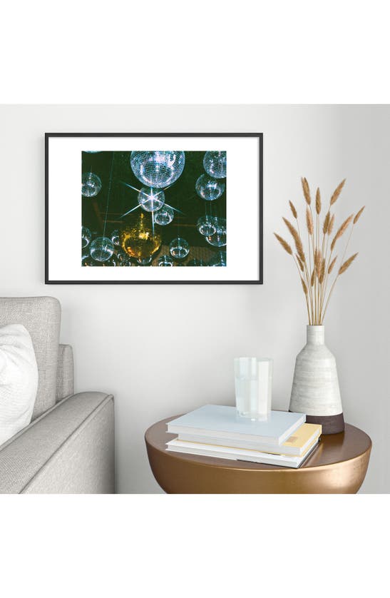 Deny Designs Disco Ball Ceiling By Samantha Hearn Metal Framed Art Print In Blue