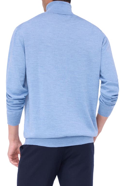 Shop Bugatchi Sawyer Merino Wool Turtleneck Sweater In Air Blue