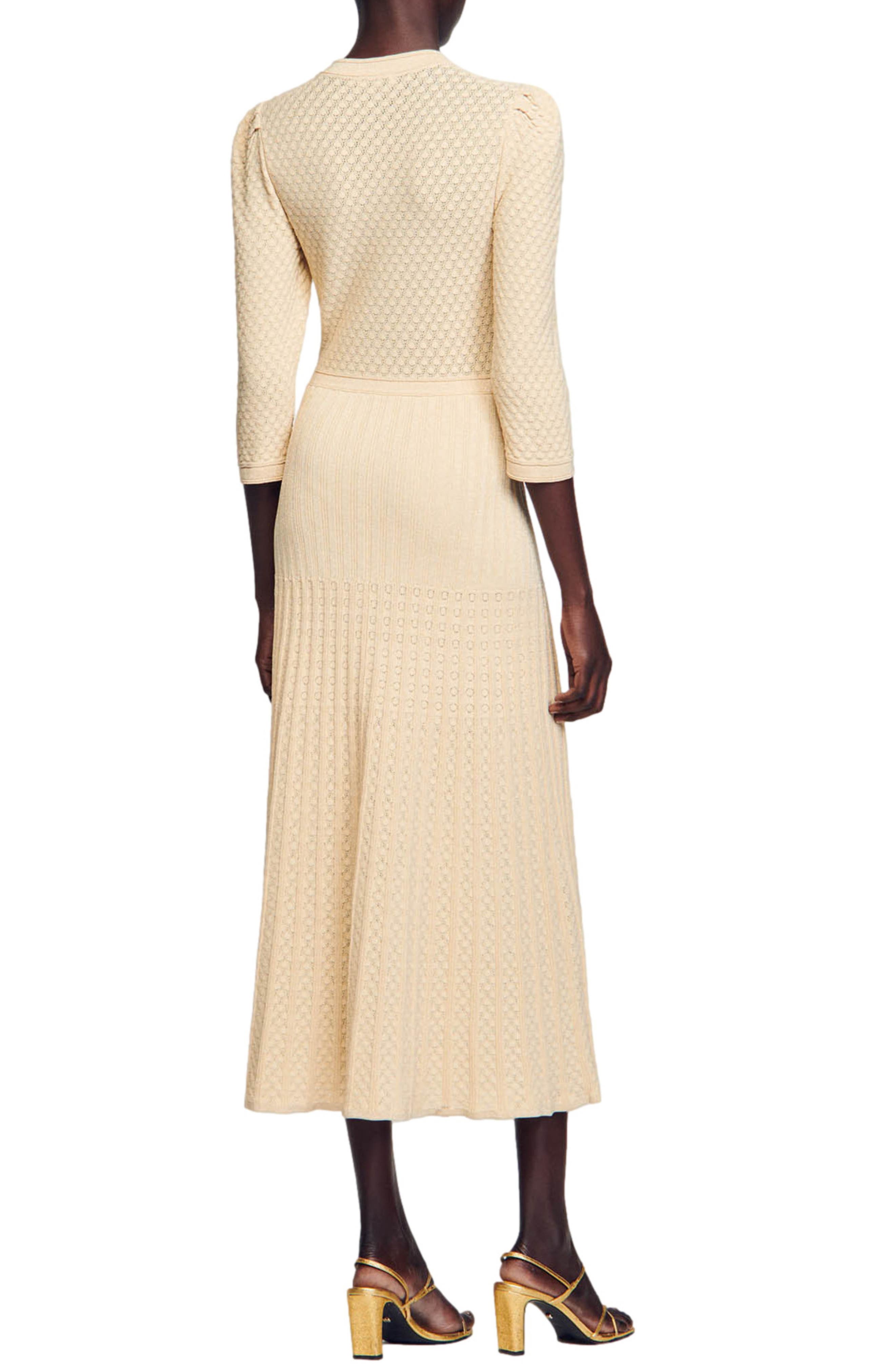 sandro ramia pointelle knit midi dress birthday long dress
