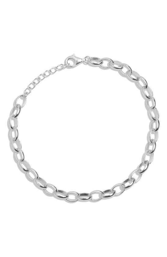 Shop Argento Vivo Sterling Silver Oval Chain Bracelet In Silver