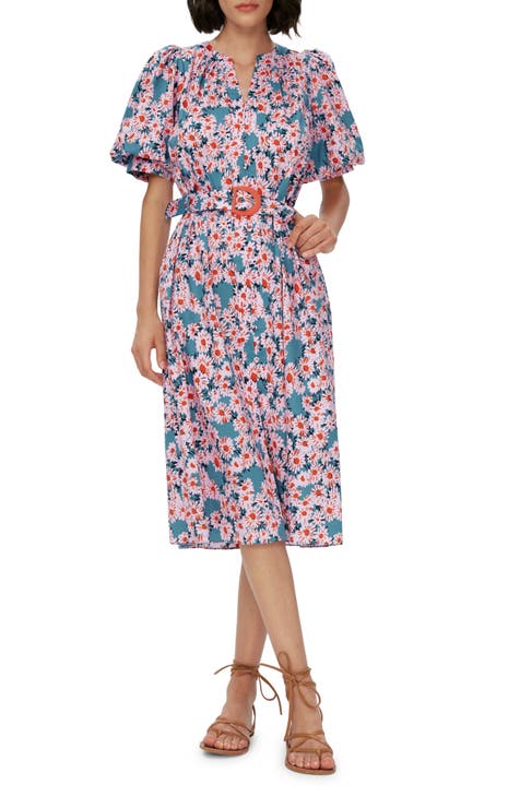 Laena Floral Stretch Cotton Blend Dress