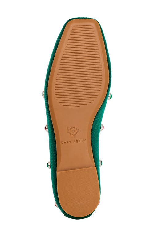 Shop Katy Perry The Evie High Crystal Ballet Flat In Holiday Green