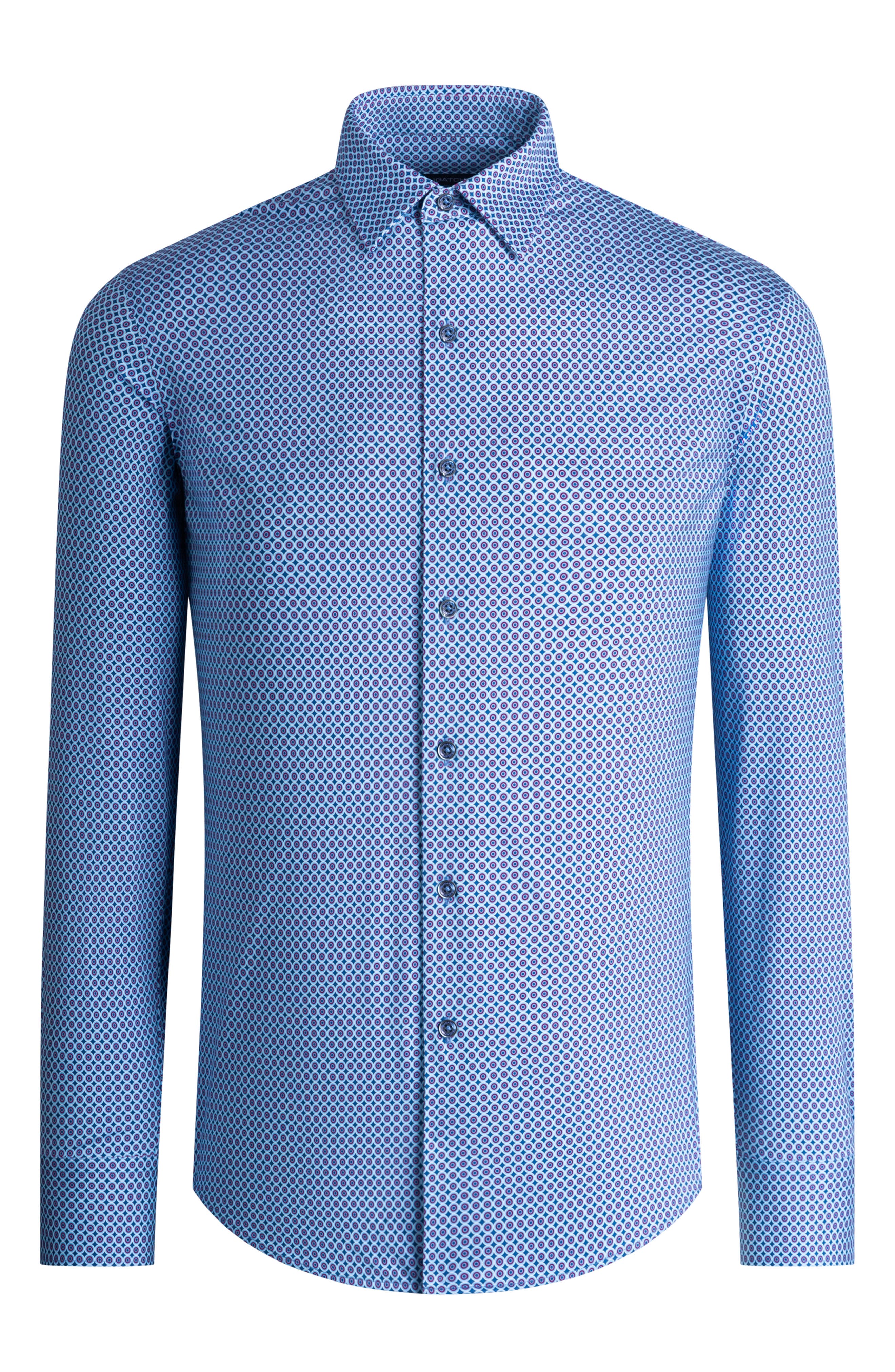 Bugatchi Tech Geometric Stretch Cotton 