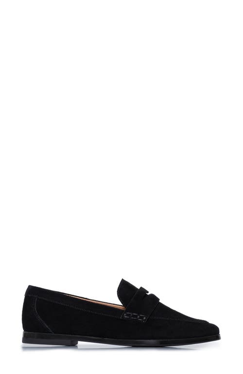Bernardo Studio Flexible Leather Loafer In Black Split Suede