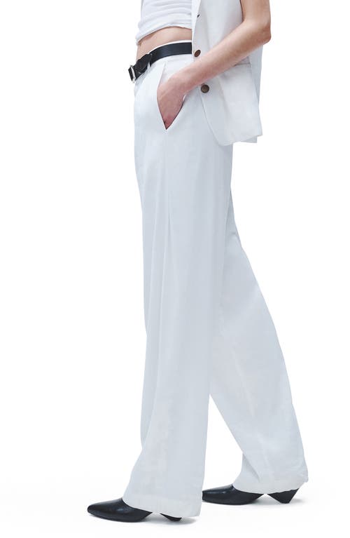 Rag & Bone Donovan Linen Blend Wide Leg Pants In White