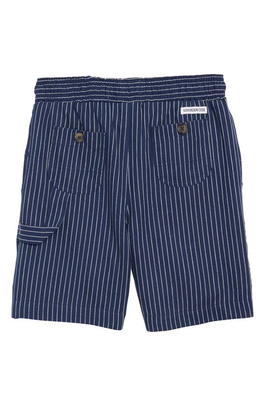 Shop Sovereign Code Kids' Baxter Stripe Shorts In Dark Blue