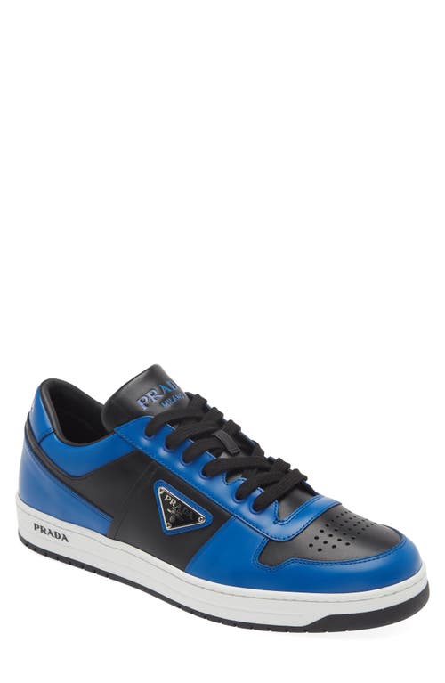 Shop Prada Downtown Logo Low Top Sneaker In Nero/cobalto