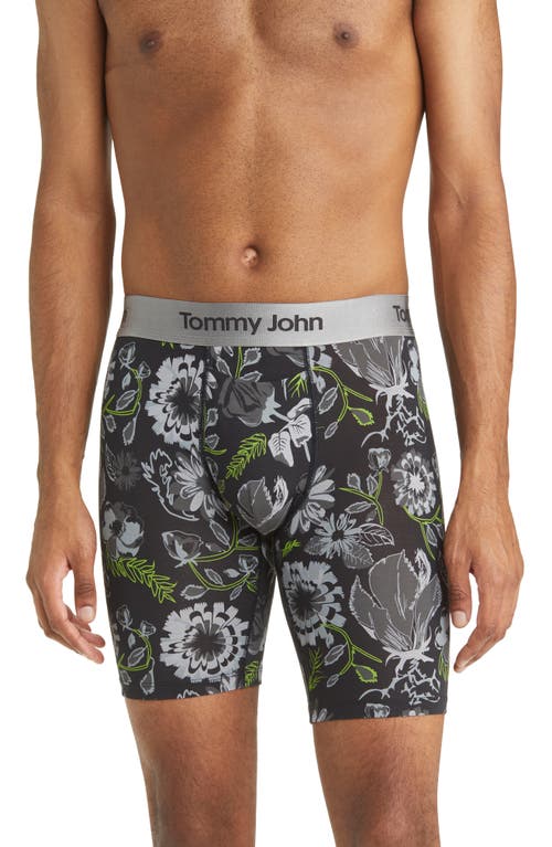 Tommy John Second Skin 8-Inch Boxer Briefs in Black Botanical