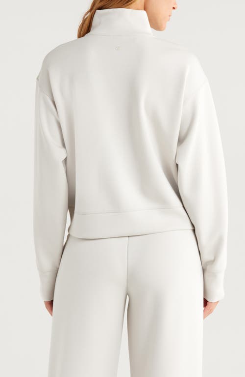 Zella Luxe Scuba Stand Collar Jacket In Grey Moonbeam