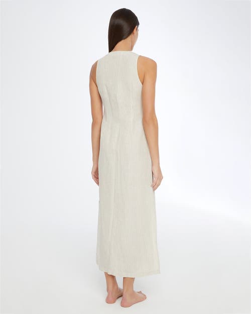 Onia Air Linen Button Down Maxi In Jute/white