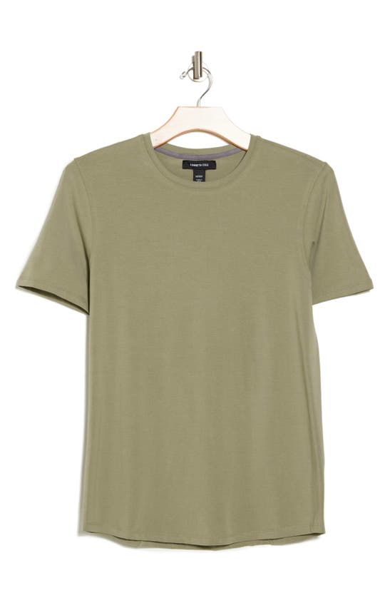 Shop Kenneth Cole Crewneck Stretch Cotton T-shirt In Green