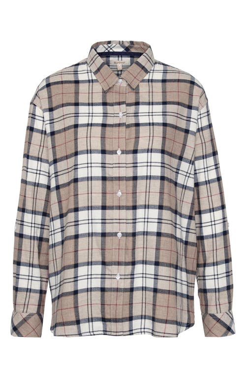 Shop Barbour Elishaw Tartan Relaxed Fit Cotton Button-up Shirt In Hessian Tartan Brown