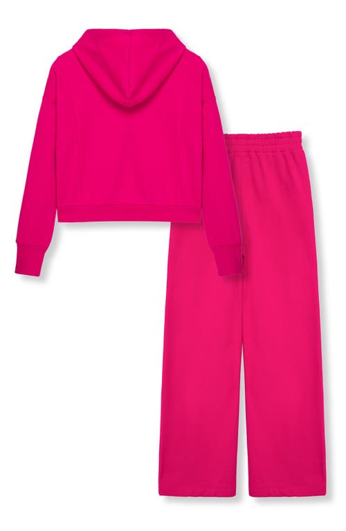 Shop Habitual Kids Kids' Fleece Hoodie & Sweatpants Set In Fuchsia