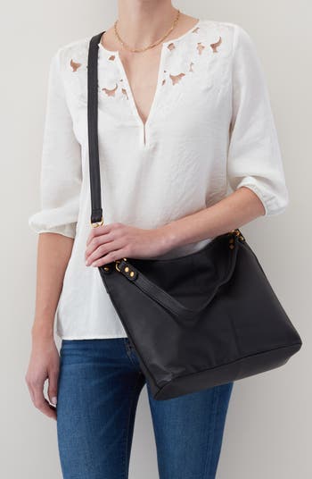 Pier Shoulder Bag in Printed Leather - Floral Outline – HOBO