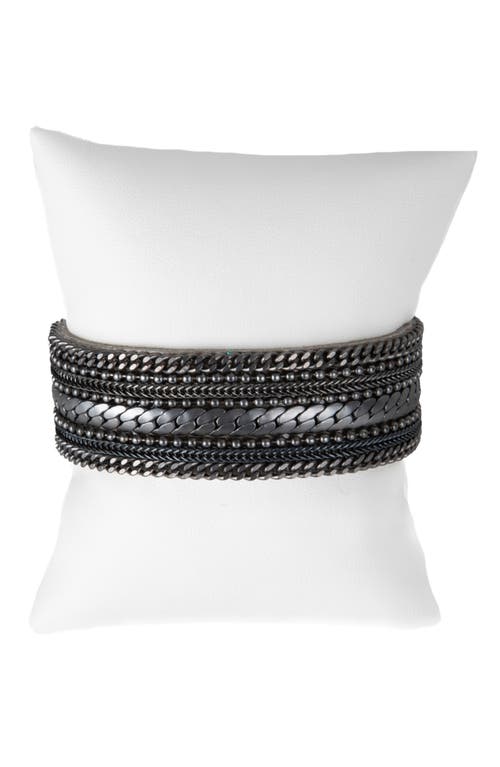 Shop Saachi Mixed Chain Bracelet In Gunmetal