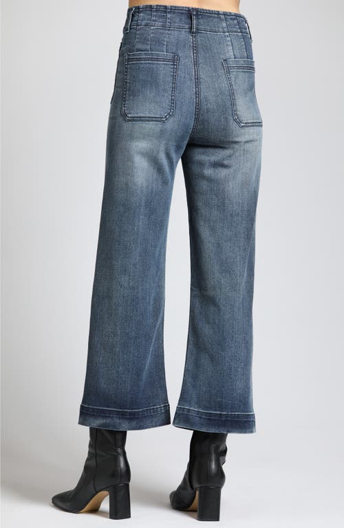 Apny Wide Leg Ankle Jeans In Indigo