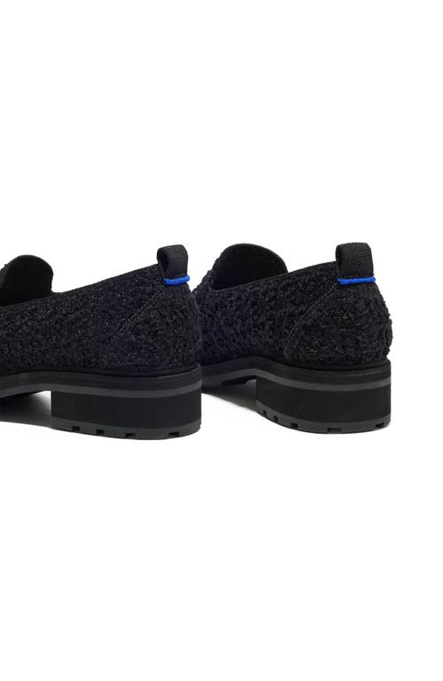 Rothys The Driver In Black/neutral In Black Bouclé
