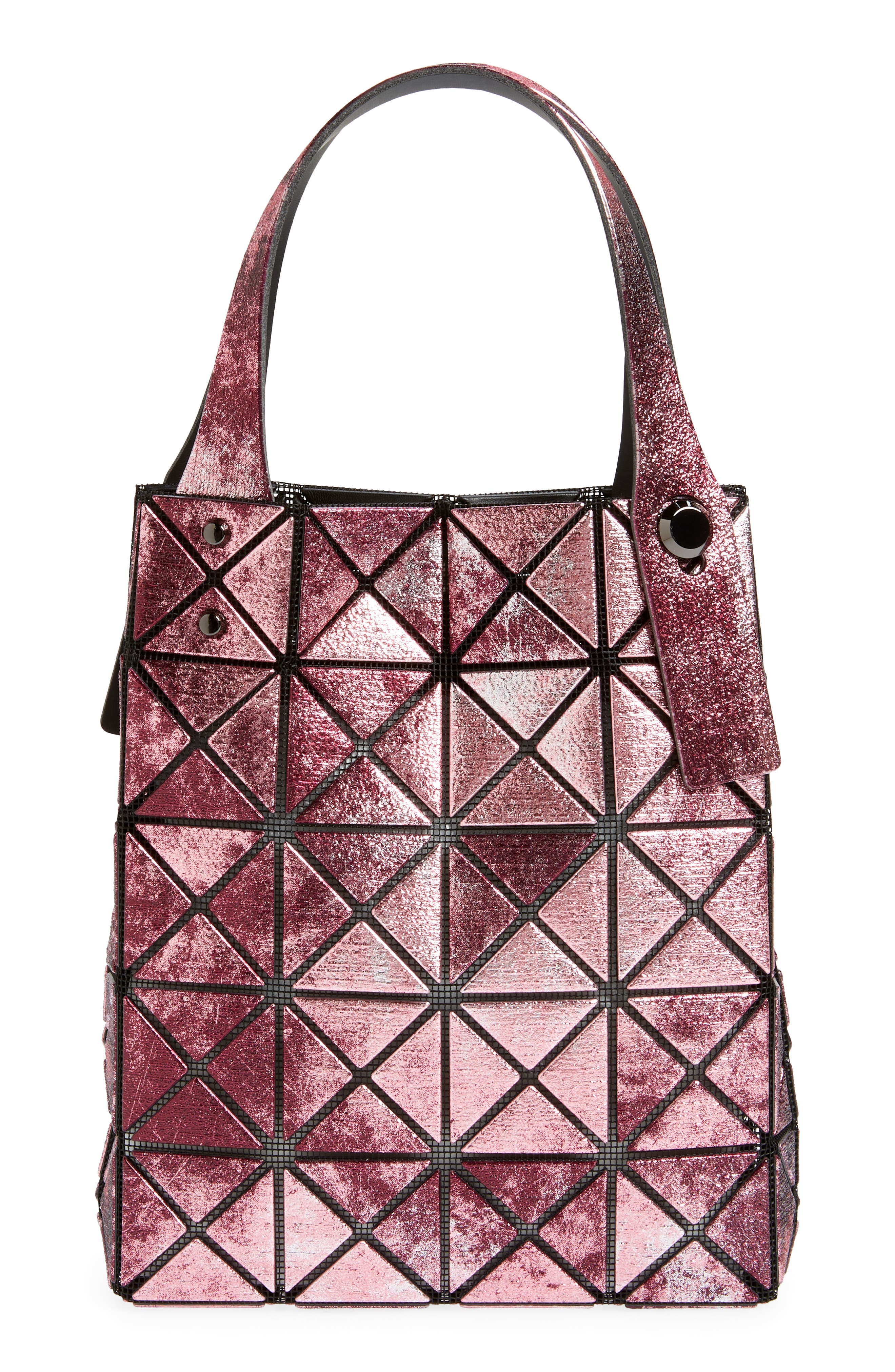 BAO BAO ISSEY MIYAKE ピンクトートバッグ Bao Bao Issey Miyake Platinum Nebula Tote in Pink Mix | Smart Closet