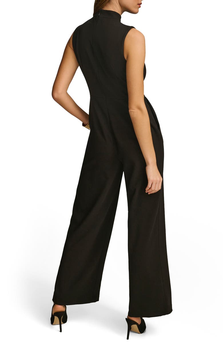 Donna Karan New York Pleated Sleeveless Straight Leg Jumpsuit | Nordstrom