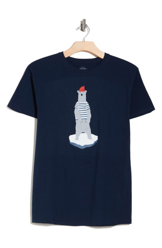 Shop Altru Polar Bear On Ice Graphic T-shirt In Navy