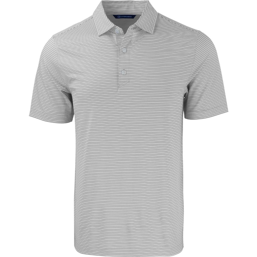 Cutter & Buck Double Stripe Performance Recycled Polyester Polo In Gray