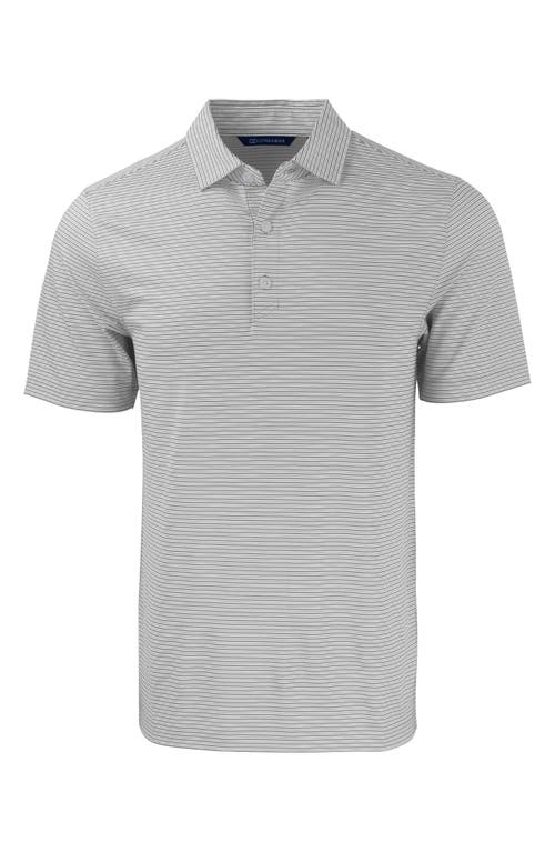 Shop Cutter & Buck Double Stripe Performance Recycled Polyester Polo In Polished/white