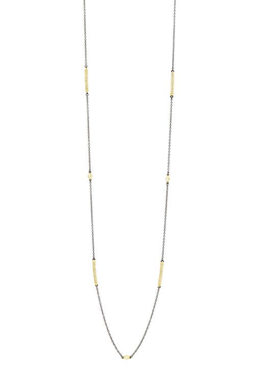 Double Helix Pavé Bar Necklace in Gold/Black