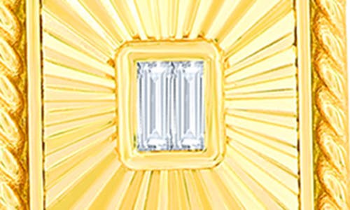 Shop Simona Cubic Zirconia Rectangle Pendant Y-necklace In Gold