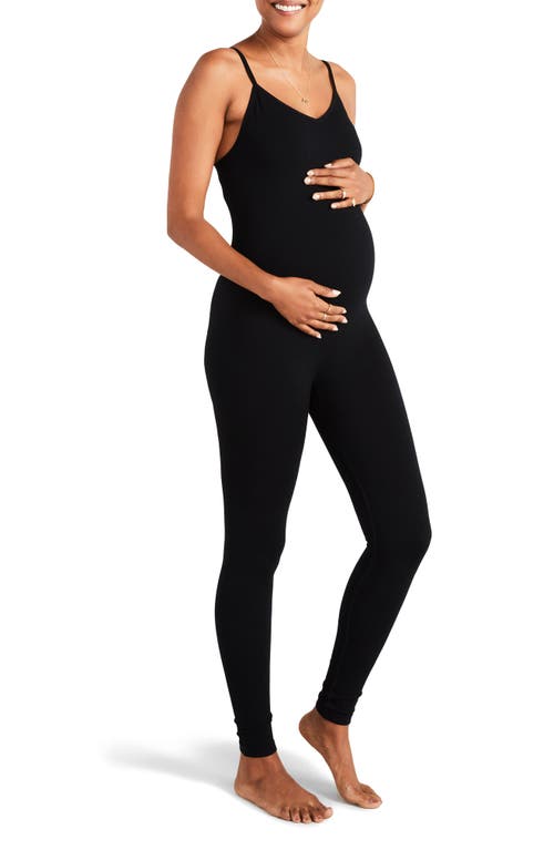 The Body Rib Maternity Unitard in Black