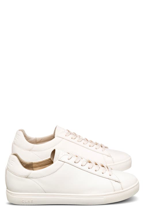 Shop Clae Bradley Leather Sneaker In Triple Off White Leather