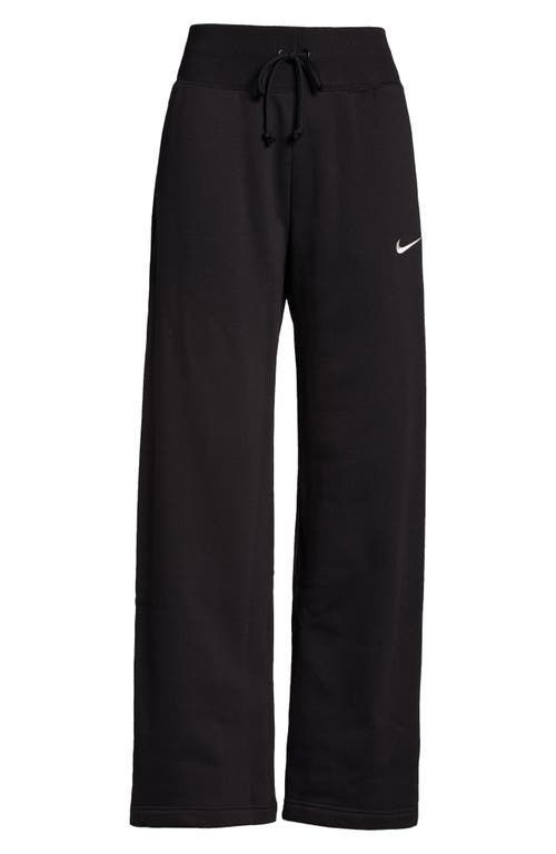 Shop Nike Sportswear Phoenix High Waist Wide Leg Sweatpants In Black/sail