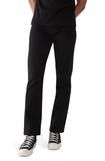 True Religion Brand Jeans Ricky Flap Pocket Straight Jeans In Black