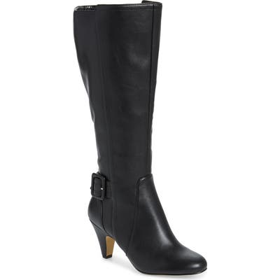 Bella Vita Troy Knee High Buckle Boot- Black