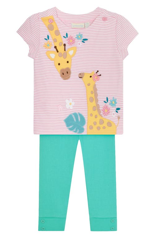 JOJO MAMAN BEBE Giraffe Appliqué Cotton T-Shirt & Leggings Set Rose at Nordstrom,