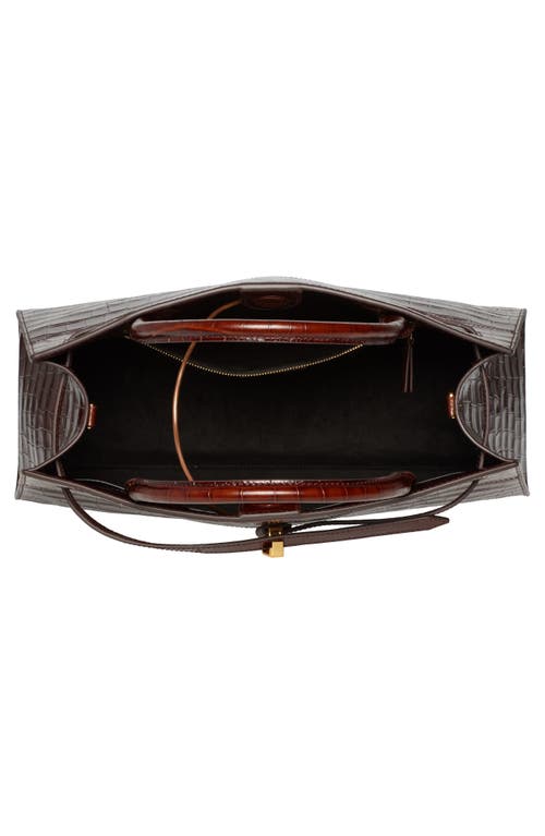 Shop Veronica Beard Large Dash Leather Tote In Chestnut