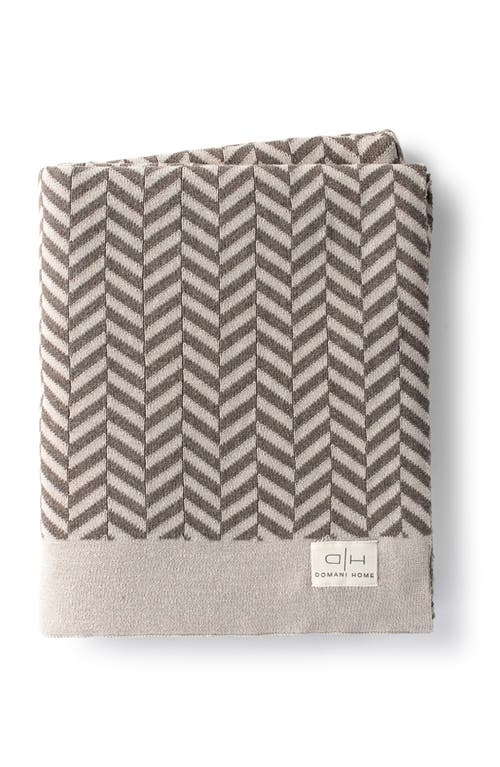 Domani Home Zima Herringbone Knit Throw Blanket in Taupe at Nordstrom