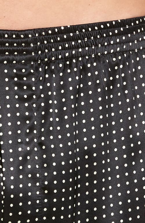 Majestic International Dot Silk Boxers In Black/black Piping
