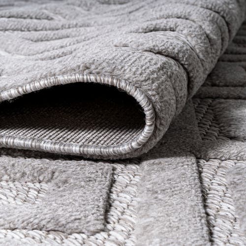 Jonathan Y Portmany Neutral Diamond Trellis Indoor/outdoor Area Rug In Light Gray