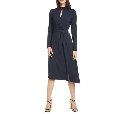 Ted Baker London Long Sleeve Asymmetrical Dress, (fits like 8-10 US) - Blue