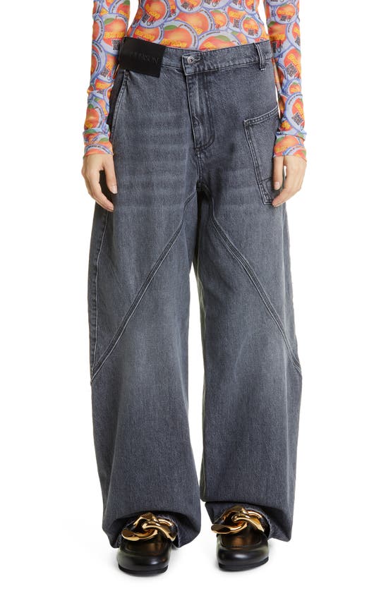 Jw Anderson Twisted Workwear Jeans In Grey