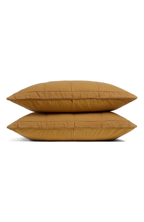 Parachute Linen Box Quilted Sham Set in Ochre at Nordstrom