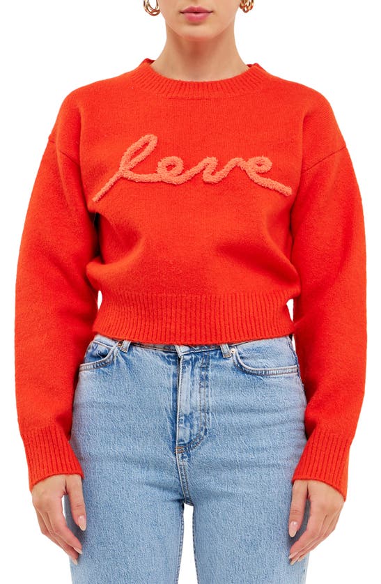 Shop Endless Rose Love Chenille Sweater In Orange