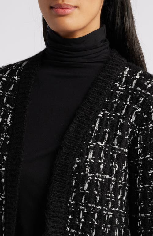 Shop Anne Klein Patch Pocket Cardigan In Anne Black Multi