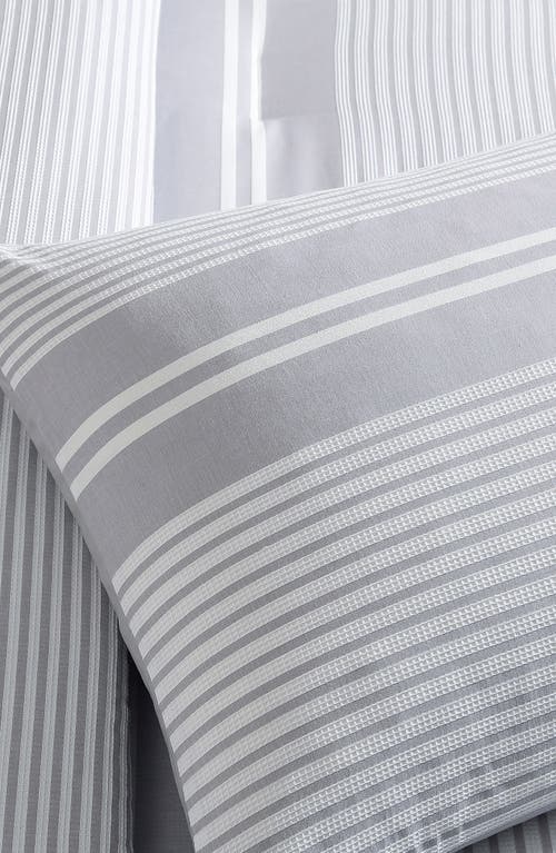 Tahari Gwen Waffle Knit 3-piece Comforter Set In White/grey