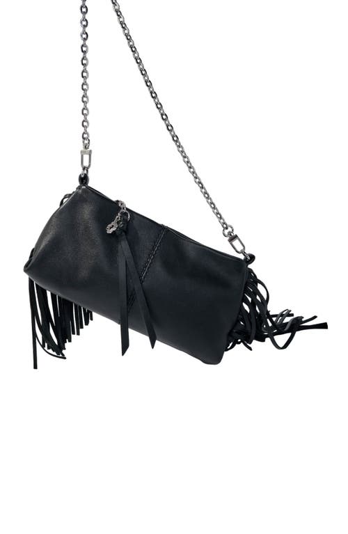 Shop Maje Miss M Plain Leather Clutch Bag In Black