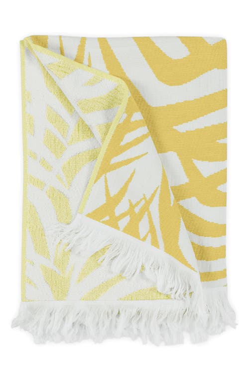 Matouk Zebra Palm Print Beach Towel in Canary at Nordstrom